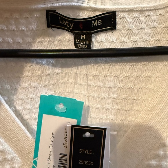 LOFT White Textured Button-Up Cardigan - Picture 2 of 2